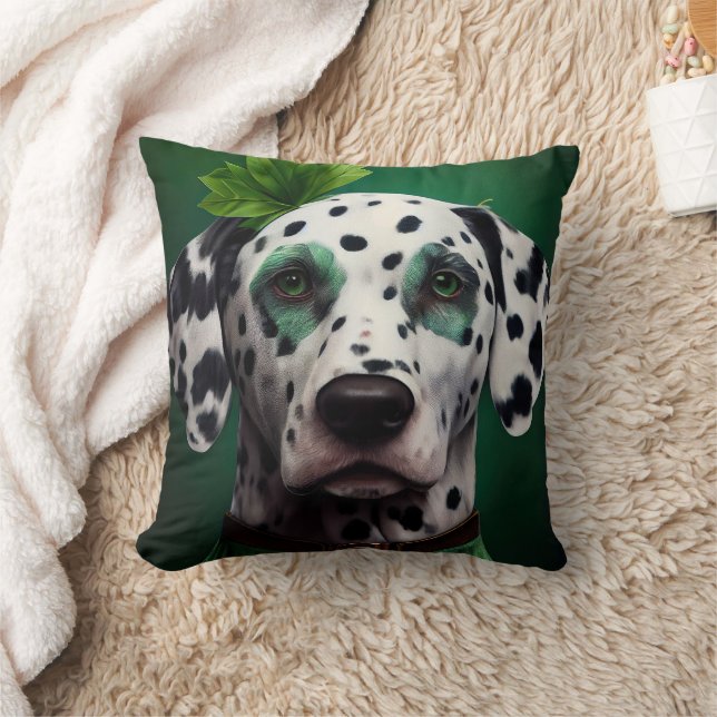 Almofada Cachorro Dálmata vestido para o Dia de São Patríci (Cobertor)