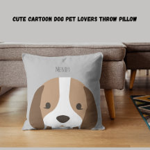 Cachorro de animação bonito ama travesseiro decora
