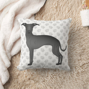 Almofada Cachorro de Cartografia Gritonada, Negro, Italiano