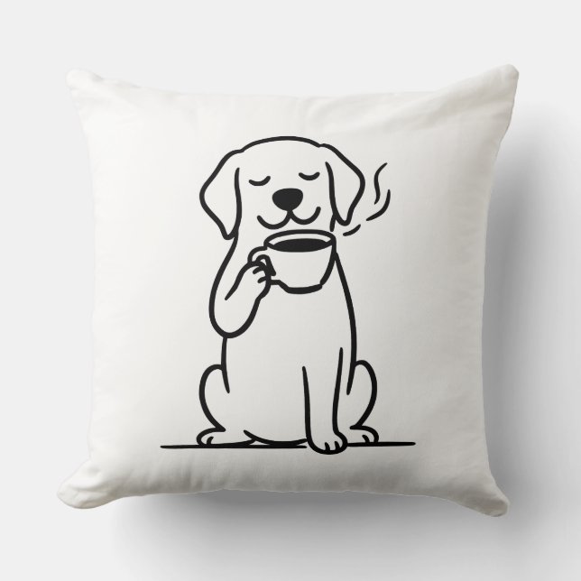 Almofada Cachorro de Conteúdo Café Humor (Frente)