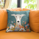 Almofada Cachorro de Cubo de Gato de Gato de Gato Italiano<br><div class="desc">Um travesseiro decorativo original para amantes de cães Greyhound. Desenho bonito de um Greyhoud,  um Greyound italiano ou Whippet em um belo jardim de flores. Este travesseiro decorativo vai adicionar diversão e capricho ao seu espaço de vida. Faz um presente adorável!</div>