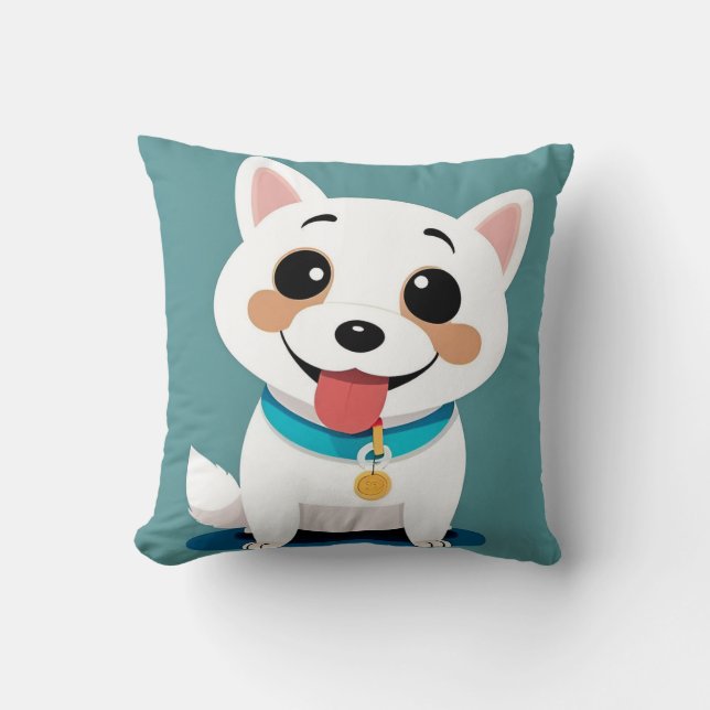 Almofada Cachorro de Desenho Animado Adorável Com Expressão (Frente)