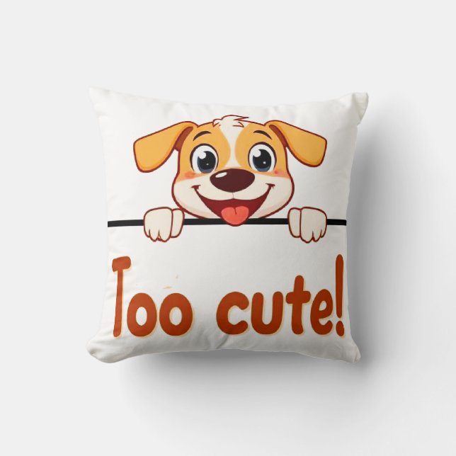 Almofada Cachorro de Desenho Animado com Texto Atraente (Frente)