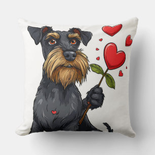 Almofada Cachorro de desenho animado com uma flor