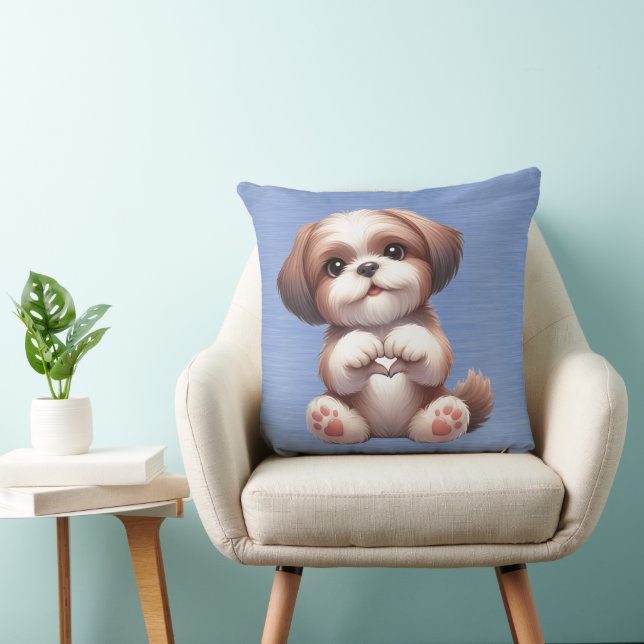 ALMOFADA CACHORRO DE LHASA APSO BRUTO E BRANCO (Cadeira)