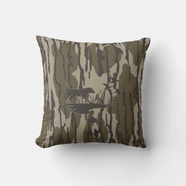 Almofada Cachorro e Patos de Camo Bottomland (Frente)