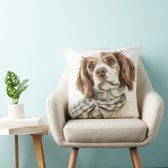 ALMOFADA CACHORRO ESPANHOL CUTO COM ESCASCO VERDE (Cadeira)