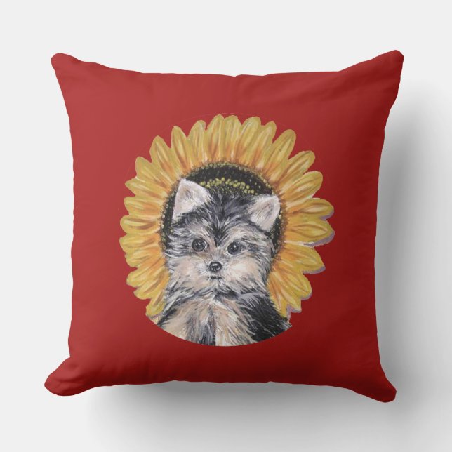 Almofada Cachorro fofo de Yorkshire Terrier (Frente)