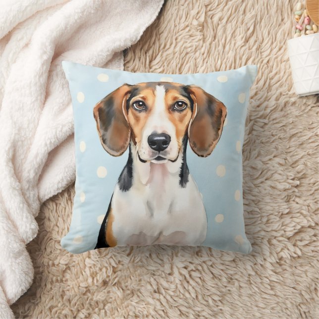 Almofada Cachorro Foxhound Inglês Americano Arte de Aquarel (Cobertor)