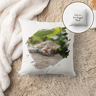Almofada Cachorro Gato Animal Pata Foto Personalizada Dia d