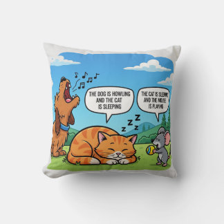 Almofada Cachorro, Gato e Rato Engraçado