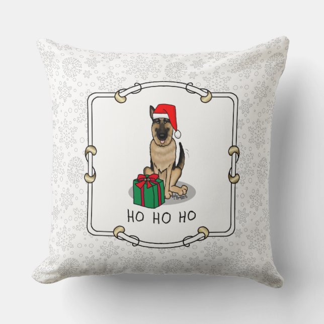 Almofada Cachorro German shepherd de Natal Santa Hat (Frente)
