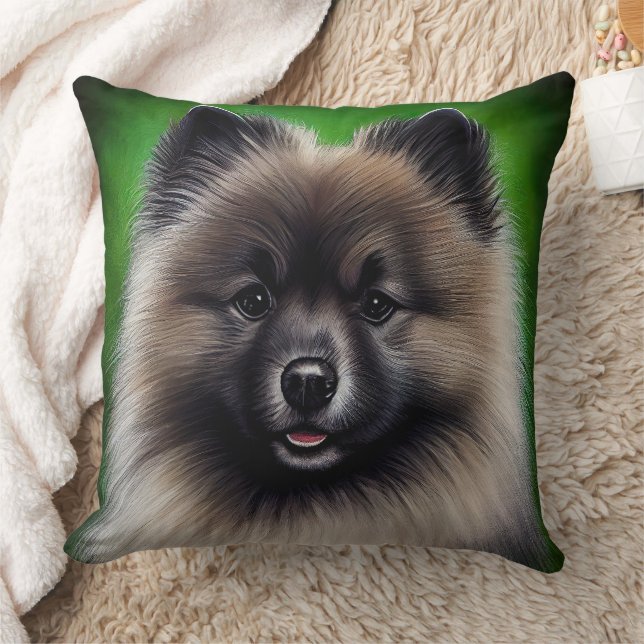 Almofada Cachorro Keeshond na Rua. (Cobertor)