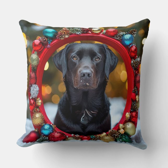 Almofada Cachorro labrador de Natal (Frente)