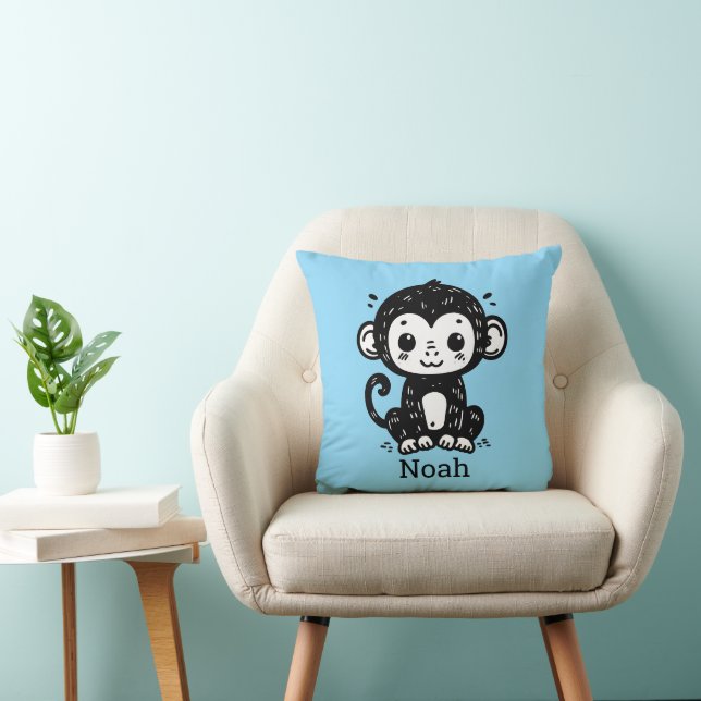 Almofada Cachorro-Macaco-Bebê - Arte de Enfermeiro Kawaii (Cadeira)