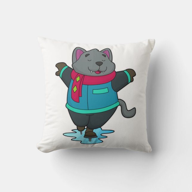 Almofada Cachorro no gelo com skates de gelo e escarpa (Frente)