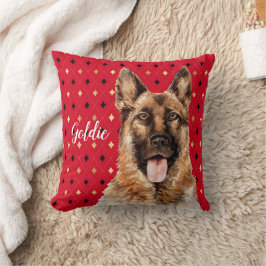 Almofada Cachorro Pastor Alemão Personalizado em Aquarela