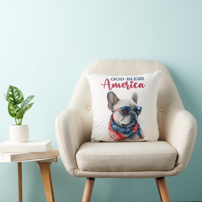 Almofada Cachorro Patriota - Bulldog Francês (Cadeira)