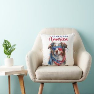 Almofada Cachorro Patriótico-Pastor Australiano