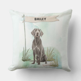 Almofada Cachorro Personalizado de Aquarela Weimaraner