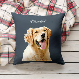 Almofada Cachorro Personalizado de Retriever de Ouro Desenh