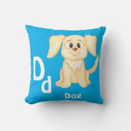 Almofada Cachorro personalize ABC: Letra D - Adicione Seu N