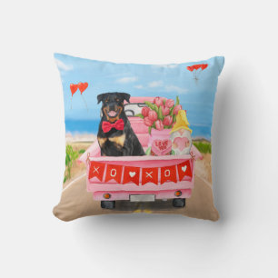 Almofada Cachorro Rottweiler Dia dos Namorados Caminhão Cor