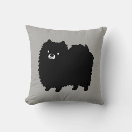 Almofada Cachorro Verde Preto Pomerano Adorável Fluffy