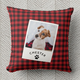 Almofada Cachorro Vermelho de Xadrez Rústica Moderna Pet Ph