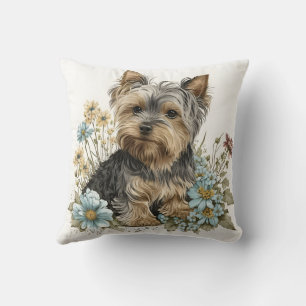 Almofada Cachorro Yorkshire Terrier Filhote Adorável Aquare