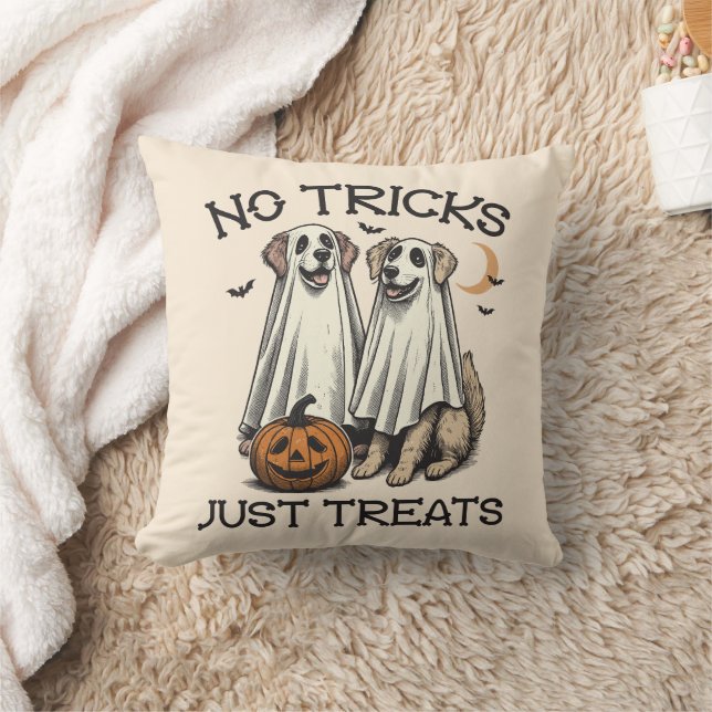Almofada Cachorros Fantasmas Engraçados Halloween Vintage (Cobertor)