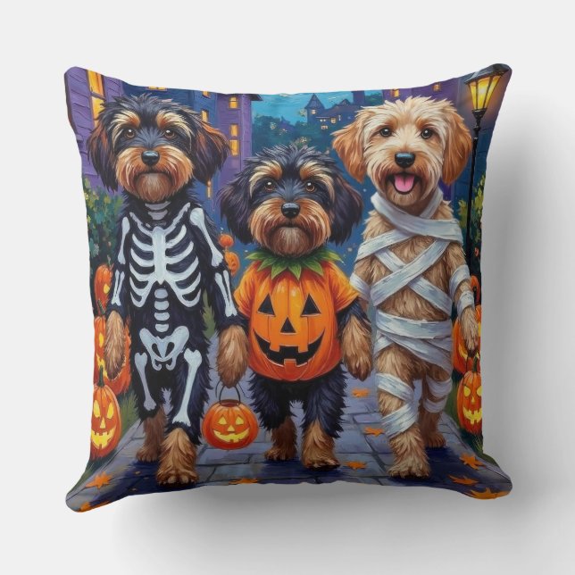 Almofada Cachorros Havaneses Trick-or-Tratating Halloween C (Verso)