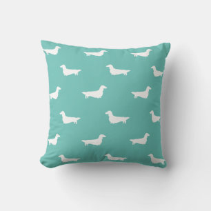 Almofada Cachshund Silhouettes, Cachshund Penteado, Teal