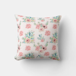 Almofada Cactos Exóticos De Desenhar De Maneira De Aquarela