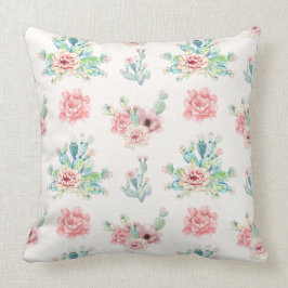 Almofada Cactos Exóticos De Desenhar De Maneira De Aquarela