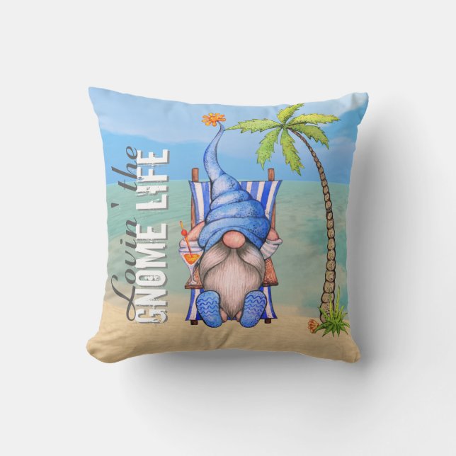 Almofada Cadeira de Praia Engraçada Gnome Palm Tree (Frente)