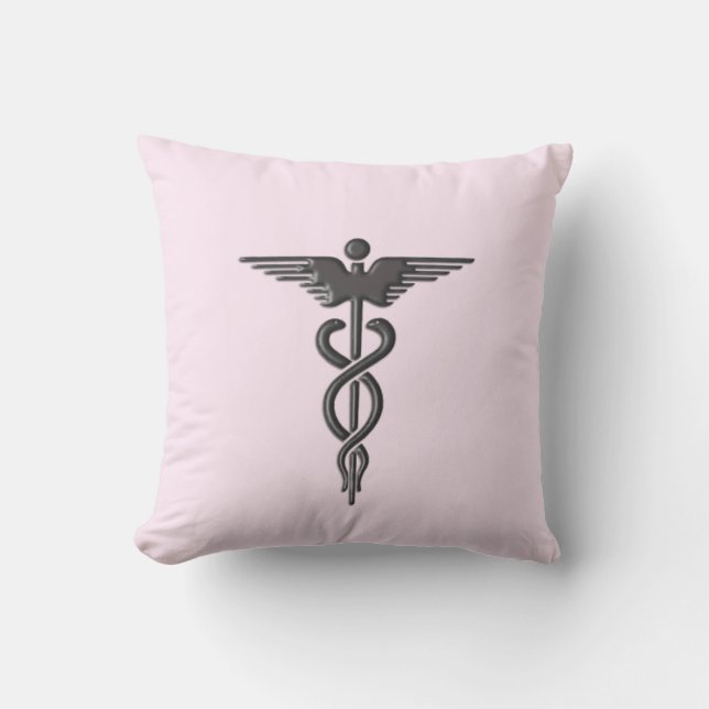 Almofada Caduceu Médico Rosa (Frente)