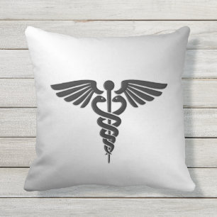 Almofada Caduceus médico de prata