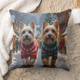 Almofada Cães Cairn Terrier Natal Neve Férias 