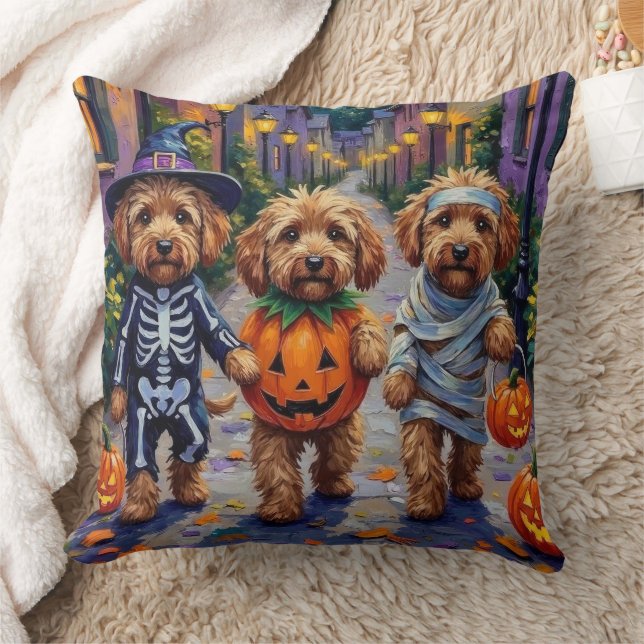 Almofada Cães Cockapoo em Fantasias de Halloween para Doces (Cobertor)