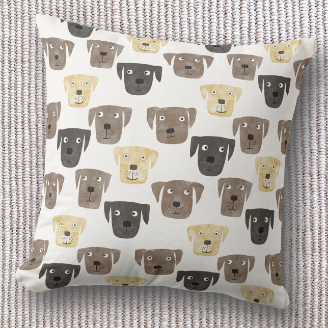 Almofada Cães da raça Labrador Retriever (Fun Labrador retriever dog pattern throw pillow)