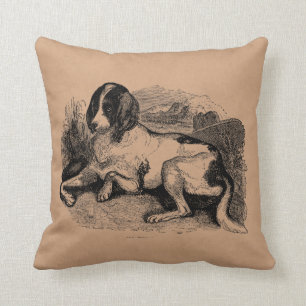 Almofada Cães de cães dos 1800s do cão de cão da caça