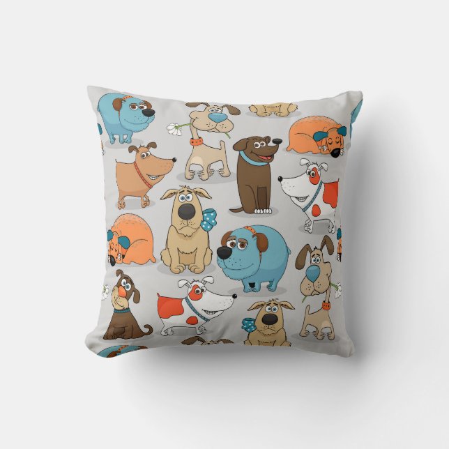 Almofada Cães de Cartoon e Cãezinhos (Frente)