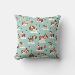 Almofada Cães de Natal no Padrão Cozy Scarves