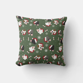 Almofada Cães de Papai Noel no Verde