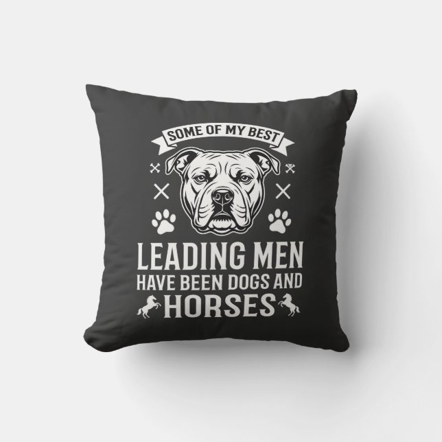 Almofada Cães E Cavalos Liderando Homens (Frente)