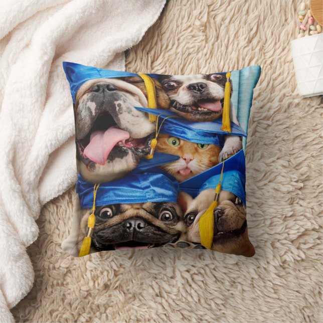 Almofada Cães e Gatos Formandos em Cabine de Fotos (Cobertor)