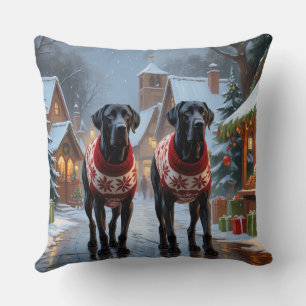 Almofada Cães Great Dane Natal Neve Férias