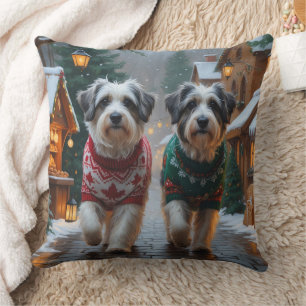Almofada Cães Havanese Natal Neve Feriado