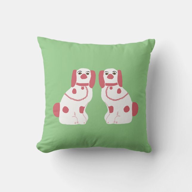 Almofada Cães Rosa Staffordshire (Frente)